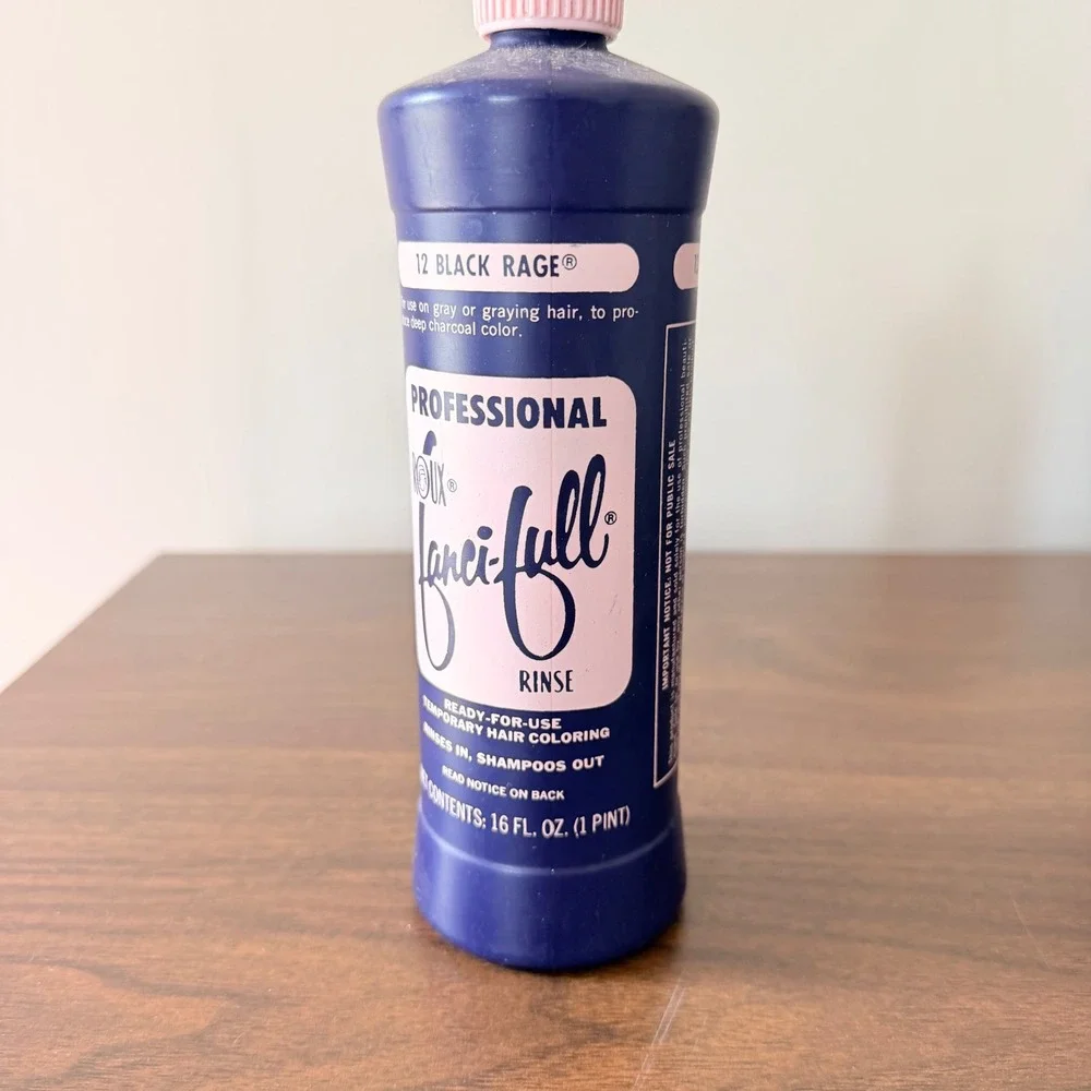 Roux Fanci-Full Rinse 12 Black Rage Temporary Hair Color 16oz Lot of 2 Bottles